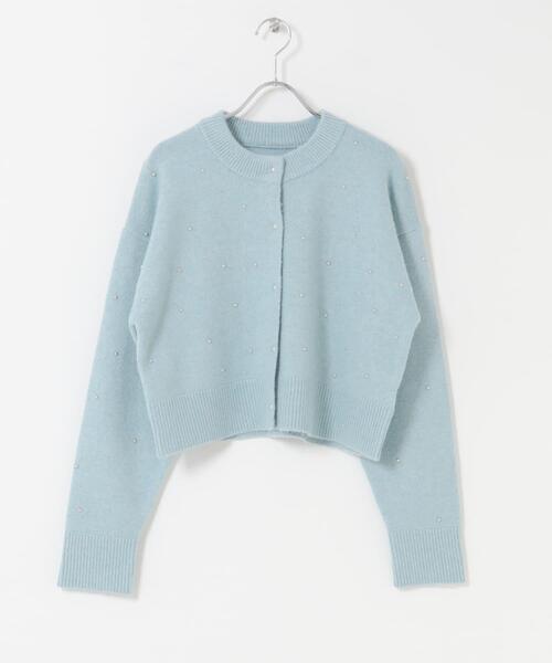 SENSE OF PLACE by URBAN RESEARCH（センスオブプレイスバイアーバンリサーチ）の「『洗濯可』ボールビーズカーディガン（カーディガン/ボレロ・レディース・チャコールグレー/ライトブルー/ベージュ・ONE）」の9枚目の写真