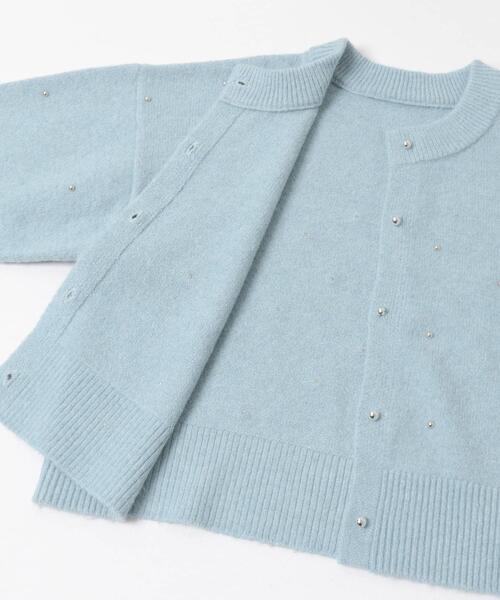 SENSE OF PLACE by URBAN RESEARCH（センスオブプレイスバイアーバンリサーチ）の「『洗濯可』ボールビーズカーディガン（カーディガン/ボレロ・レディース・チャコールグレー/ライトブルー/ベージュ・ONE）」の8枚目の写真