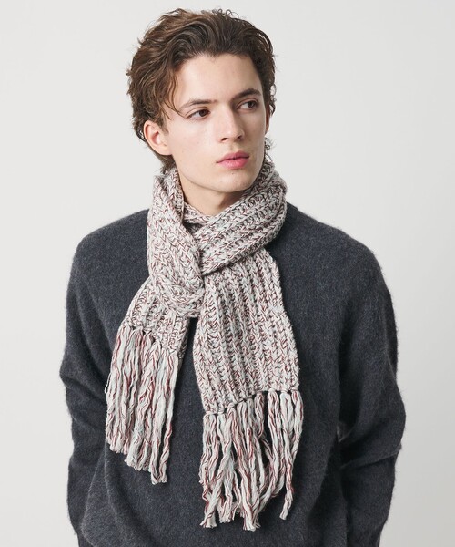 BEAUTY&YOUTH UNITED ARROWS（ビューティーアンドユースユナイテッドアローズ）の「ローゲージ リブ マフラー（マフラー・メンズ・ブラック/ホワイト/その他2/その他1・FREE）」の3枚目の写真