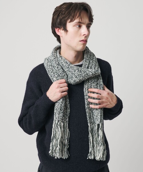 BEAUTY&YOUTH UNITED ARROWS（ビューティーアンドユースユナイテッドアローズ）の「ローゲージ リブ マフラー（マフラー・メンズ・ブラック/ホワイト/その他2/その他1・FREE）」の4枚目の写真