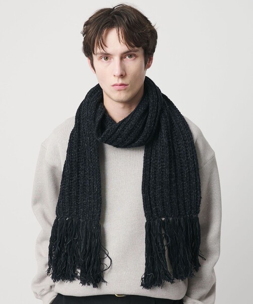 BEAUTY&YOUTH UNITED ARROWS（ビューティーアンドユースユナイテッドアローズ）の「ローゲージ リブ マフラー（マフラー・メンズ・ブラック/ホワイト/その他2/その他1・FREE）」の2枚目の写真