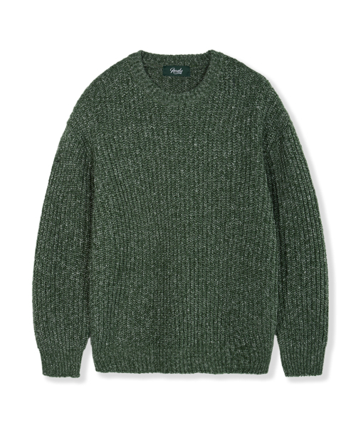 NODU（ノードユー）の「ADN ボカシハッチラウンドセミオーバーフィット長袖ニット[グリーン]（ニット/セーター・メンズ・その他・LARGE/MEDIUM）」の2枚目の写真