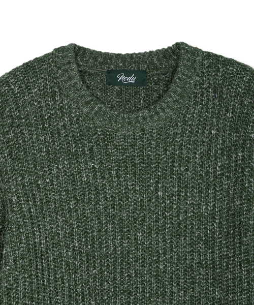 NODU（ノードユー）の「ADN ボカシハッチラウンドセミオーバーフィット長袖ニット[グリーン]（ニット/セーター・メンズ・その他・LARGE/MEDIUM）」の4枚目の写真
