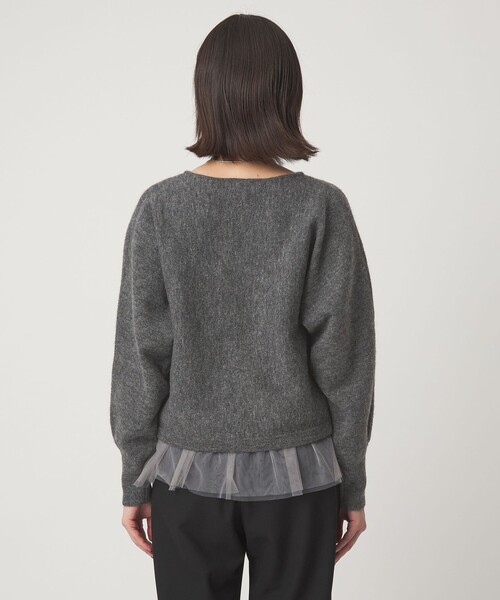 green label relaxing(グリーンレーベルリラクシング)の「ニット × チュール キャミソール プルオーバー セット(ニット/セーター・レディース・オフホワイト/ブラック/ダークグレー・FREE)」の19枚目の写真