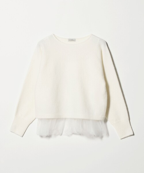 green label relaxing(グリーンレーベルリラクシング)の「ニット × チュール キャミソール プルオーバー セット(ニット/セーター・レディース・オフホワイト/ブラック/ダークグレー・FREE)」の18枚目の写真