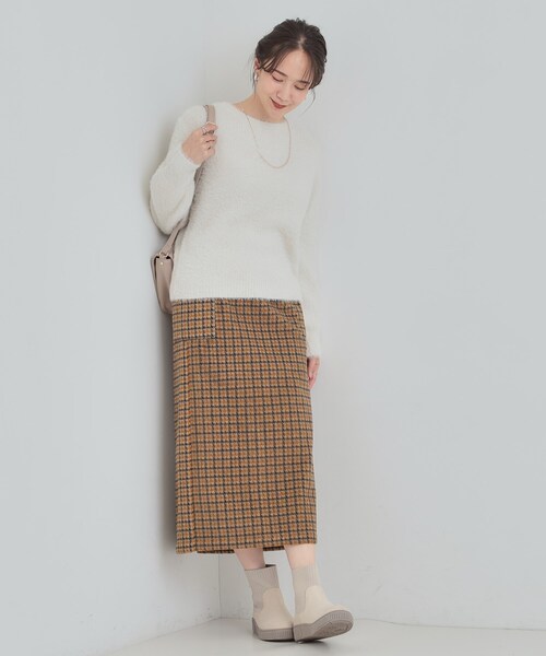 DRESKIP(ドレスキップ)の「【S-LL】きらっと華やか ふんわりラメフェザーニット(ニット/セーター・レディース・オフホワイト/チャコールグレー/パープル/グリーン系・01/02/03/04)」の7枚目の写真