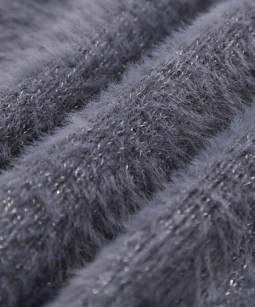 DRESKIP(ドレスキップ)の「【S-LL】きらっと華やか ふんわりラメフェザーニット(ニット/セーター・レディース・オフホワイト/チャコールグレー/パープル/グリーン系・01/02/03/04)」の12枚目の写真