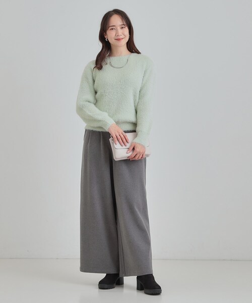 DRESKIP(ドレスキップ)の「【S-LL】きらっと華やか ふんわりラメフェザーニット(ニット/セーター・レディース・オフホワイト/チャコールグレー/パープル/グリーン系・01/02/03/04)」の19枚目の写真