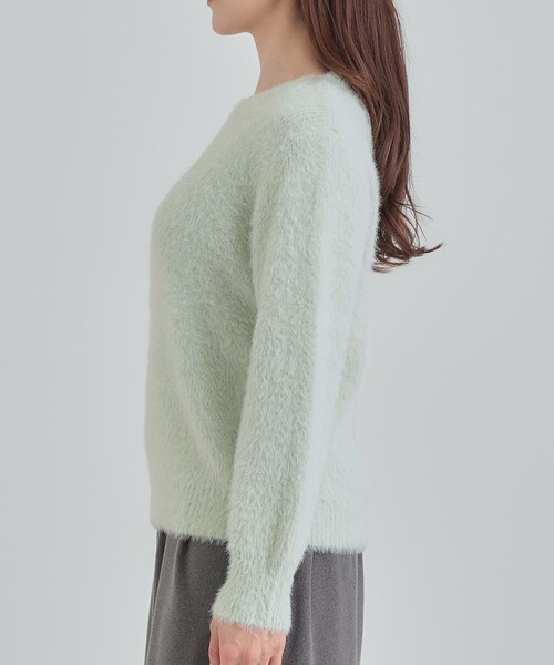 DRESKIP(ドレスキップ)の「【S-LL】きらっと華やか ふんわりラメフェザーニット(ニット/セーター・レディース・オフホワイト/チャコールグレー/パープル/グリーン系・01/02/03/04)」の22枚目の写真