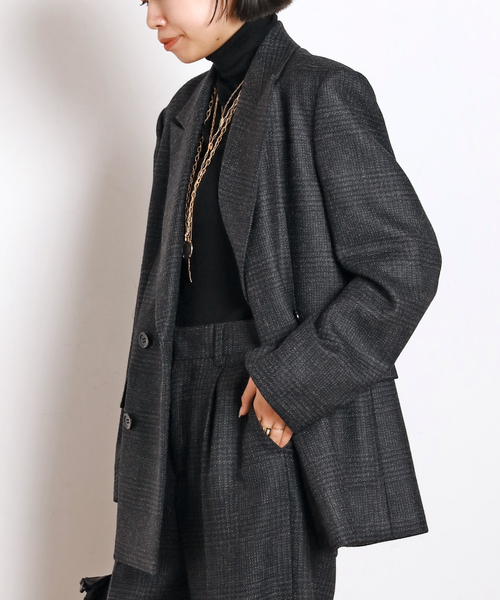 グレンチェックダブルジャケット（テーラードジャケット）｜AP STUDIO