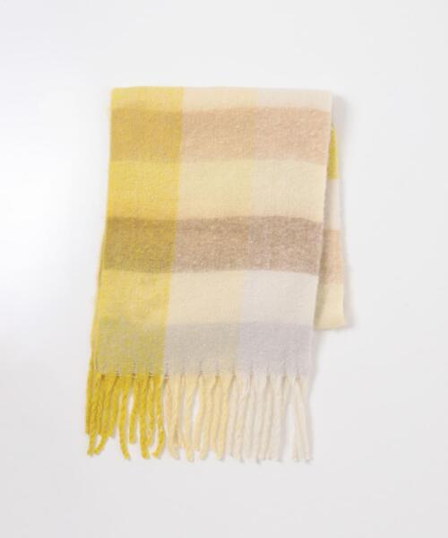 SENSE OF PLACE by URBAN RESEARCH（センスオブプレイスバイアーバンリサーチ）の「ボリュームチェックストール（マフラー・レディース・グレー/オレンジ/イエロー/ブルー・ONE）」の22枚目の写真