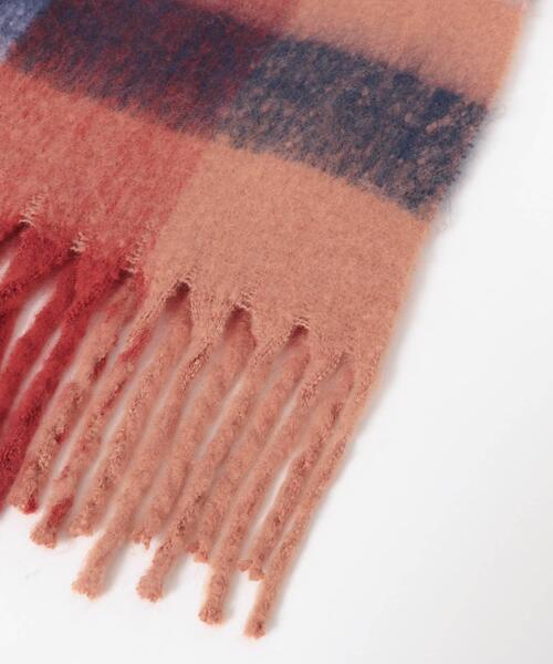 SENSE OF PLACE by URBAN RESEARCH（センスオブプレイスバイアーバンリサーチ）の「ボリュームチェックストール（マフラー・レディース・グレー/オレンジ/イエロー/ブルー・ONE）」の17枚目の写真