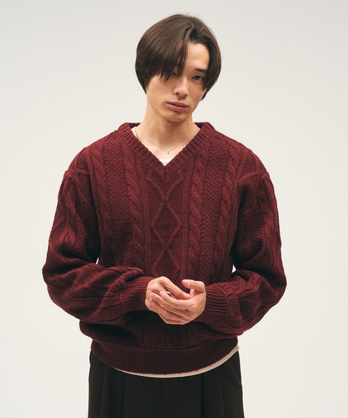 セロン　celon vネックニット 岸本セシルさん着用】メランジVネックニット | N. Natural Beauty