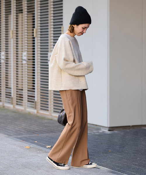 FRAMeWORK（フレームワーク）の「≪追加≫裏起毛フレアパンツ 4（スラックス・レディース・キャメル/チャコールグレー/ブラック・34/36/38/40）」の15枚目の写真