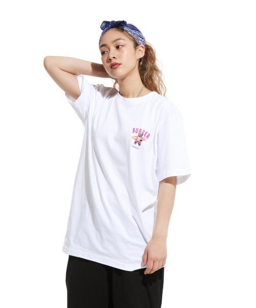 CREAM SODA LAB(クリームソーダラボ)の「LABグレーサーファースモールロゴ半袖Tシャツホワイトピンク(Tシャツ/カットソー・レディース・その他・X-LARGE/XX-LARGE/LARGE/MEDIUM)」の2枚目の写真