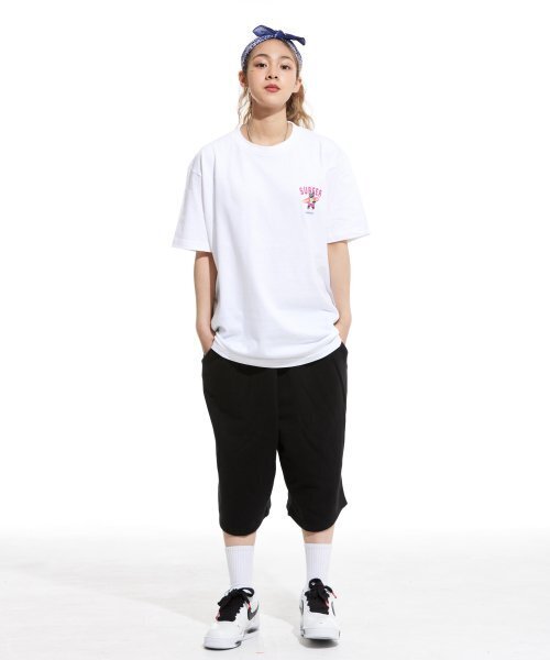 CREAM SODA LAB(クリームソーダラボ)の「LABグレーサーファースモールロゴ半袖Tシャツホワイトピンク(Tシャツ/カットソー・レディース・その他・X-LARGE/XX-LARGE/LARGE/MEDIUM)」の3枚目の写真