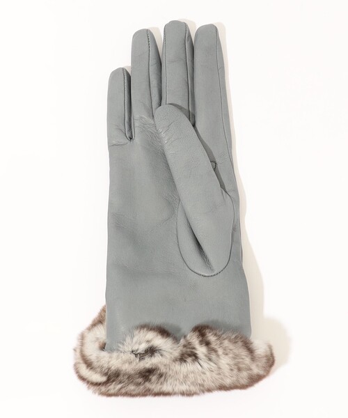 GALA　GLOVES（ガラ　グローブ）の「Gala Gloves レッキスファー ベルテッド グローブ（手袋・レディース・グレー/ブラウン・FREE）」の5枚目の写真