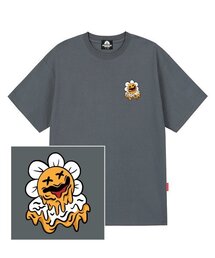 メルティングデイジーロゴTシャツ - グレー
