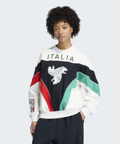 adidas(アディダス)の「Italia Coppa Del Mundo Crew / アディダスオリジナルス adidas Originals(スウェット・レディース・ホワイト・MEDIUM/SMALL/XX-LARGE/LARGE/X-LARGE)」の1枚目の写真