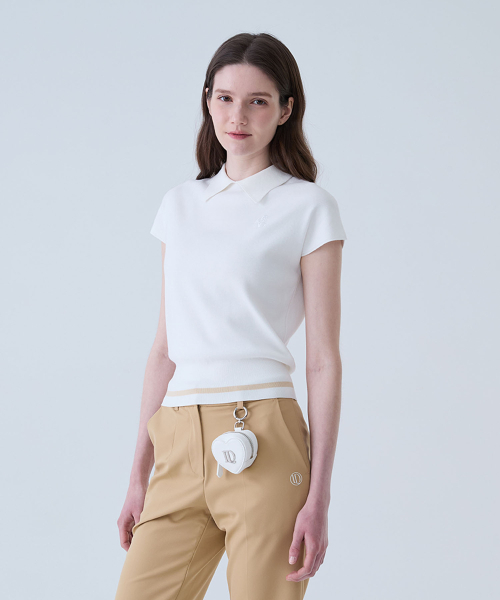 LORDLOAR(ロードロアル)の「ラウンドネックカラーなしニットホワイト(ポロシャツ・レディース・その他・MEDIUM/LARGE/SMALL)」の4枚目の写真