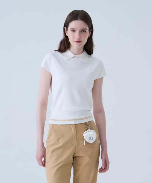 LORDLOAR(ロードロアル)の「ラウンドネックカラーなしニットホワイト(ポロシャツ・レディース・その他・MEDIUM/LARGE/SMALL)」の5枚目の写真