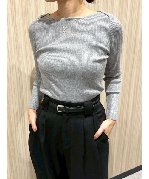 fifth（フィフス）の「ラインストーンニットプルオーバー（ニット/セーター・レディース・アイボリー/ブラック/グレー/レッド・M）」の4枚目の写真