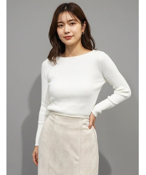 fifth（フィフス）の「ラインストーンニットプルオーバー（ニット/セーター・レディース・アイボリー/ブラック/グレー/レッド・M）」の7枚目の写真