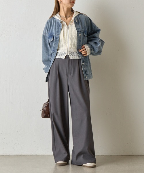 COLONY 2139(コロニートゥーワンスリーナイン)の「レース切替フードシャツ(シャツ/ブラウス・レディース・ブラック/アイボリー・FREE)」の9枚目の写真