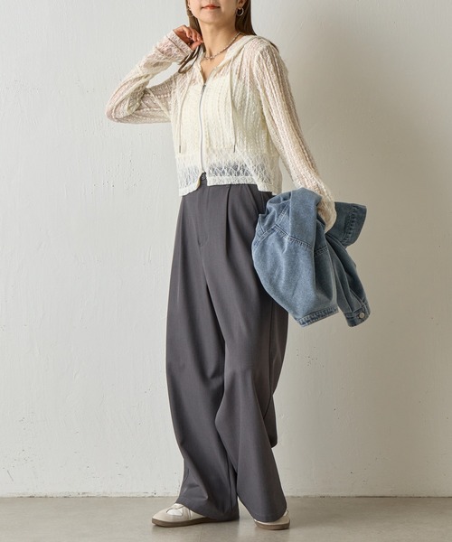 COLONY 2139(コロニートゥーワンスリーナイン)の「レース切替フードシャツ(シャツ/ブラウス・レディース・ブラック/アイボリー・FREE)」の14枚目の写真