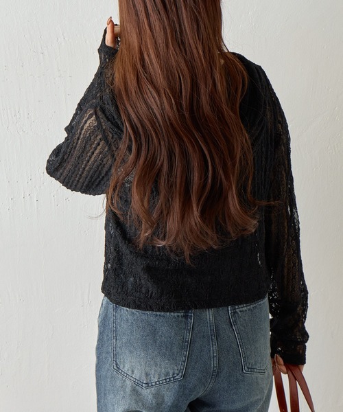 COLONY 2139(コロニートゥーワンスリーナイン)の「レース切替フードシャツ(シャツ/ブラウス・レディース・ブラック/アイボリー・FREE)」の18枚目の写真