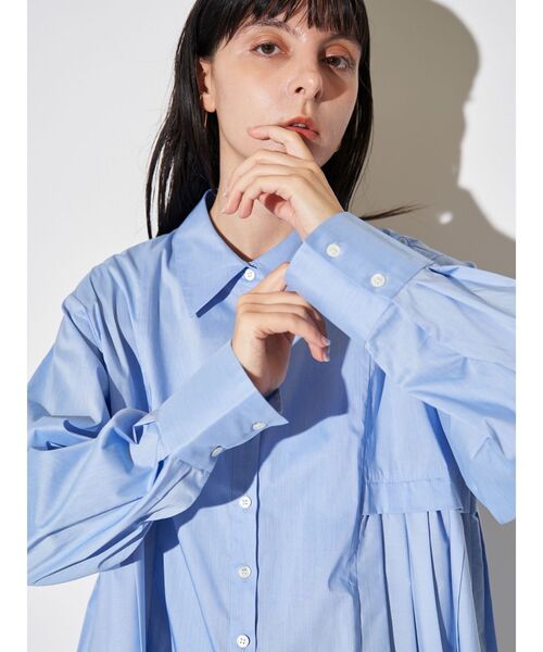 ELENDEEK（エレンディーク）の「プリーツレイヤードシャツ（シャツ/ブラウス・レディース・オフホワイト/ライトブルー/ベージュ・FREE）」の16枚目の写真