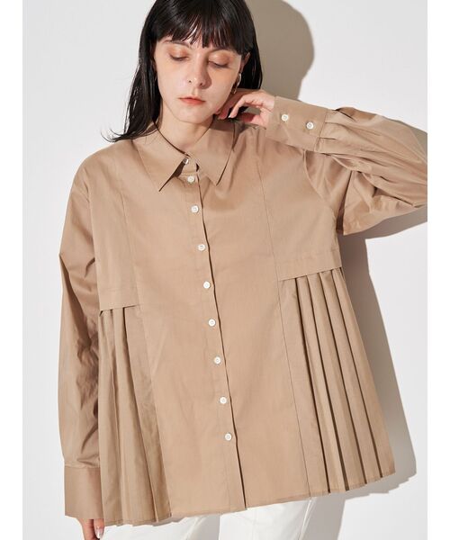 ELENDEEK（エレンディーク）の「プリーツレイヤードシャツ（シャツ/ブラウス・レディース・オフホワイト/ライトブルー/ベージュ・FREE）」の21枚目の写真
