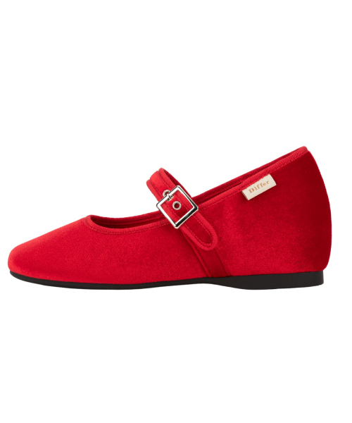 DIFFERSHOE（ディファーシュー）の「ベルリン スクエア メリージェーン 5CM [レッド]（バレエシューズ・レディース・レッド・22.5cm/23cm/23.5cm/24cm/24.5cm/25cm）」の4枚目の写真