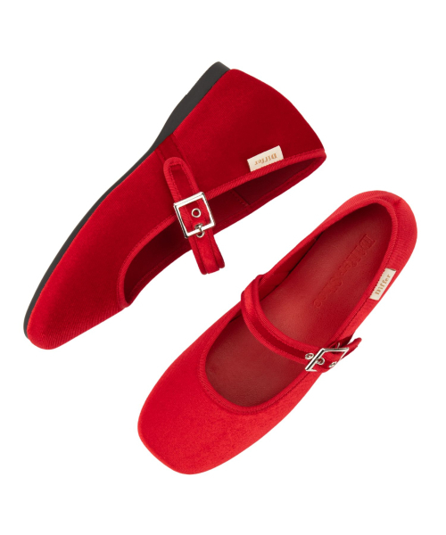 DIFFERSHOE（ディファーシュー）の「ベルリン スクエア メリージェーン 5CM [レッド]（バレエシューズ・レディース・レッド・22.5cm/23cm/23.5cm/24cm/24.5cm/25cm）」の5枚目の写真