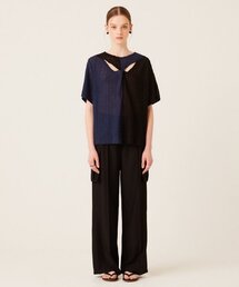 PIN TUCK WIDE CARGO PANTS (BLACK)