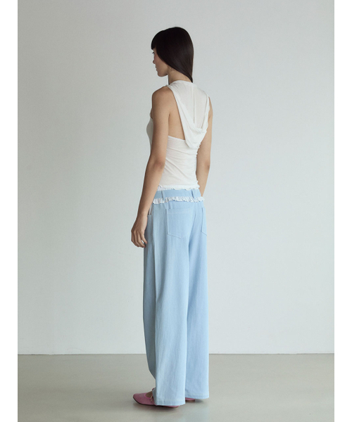 VISUS(ヴィスシュ)の「Frill Block Pants_Light Blue(デニムパンツ・レディース・その他・SMALL/MEDIUM)」の3枚目の写真