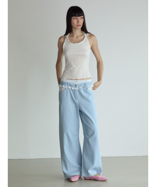 VISUS(ヴィスシュ)の「Frill Block Pants_Light Blue(デニムパンツ・レディース・その他・SMALL/MEDIUM)」の5枚目の写真