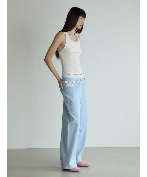 VISUS(ヴィスシュ)の「Frill Block Pants_Light Blue(デニムパンツ・レディース・その他・SMALL/MEDIUM)」の6枚目の写真