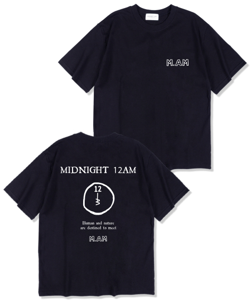 MIDNIGHT12AM(ミッドナイト12エーエム)の「ドローロゴオーバーサイズ半袖Tシャツネイビー(Tシャツ/カットソー・メンズ・その他・LARGE/X-LARGE/XX-LARGE)」の1枚目の写真