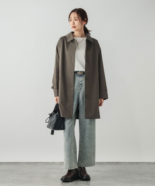 GLOBAL WORK（グローバルワーク）の「防風ステンカラーミドルコート/612367（ステンカラーコート・レディース・カーキブラウン/ベージュ/モカ・LARGE/MEDIUM）」の21枚目の写真