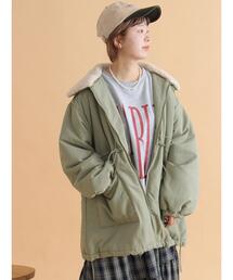 ehka sopo | 襟ボア中綿ジャケット(ブルゾン)