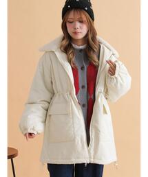 ehka sopo | 襟ボア中綿ジャケット(ブルゾン)