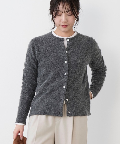 MICA&DEAL（マイカ＆ディール）の「ラメクルーネックカーディガン（カーディガン/ボレロ・レディース・ピンク/チャコールグレー・FREE）」の18枚目の写真