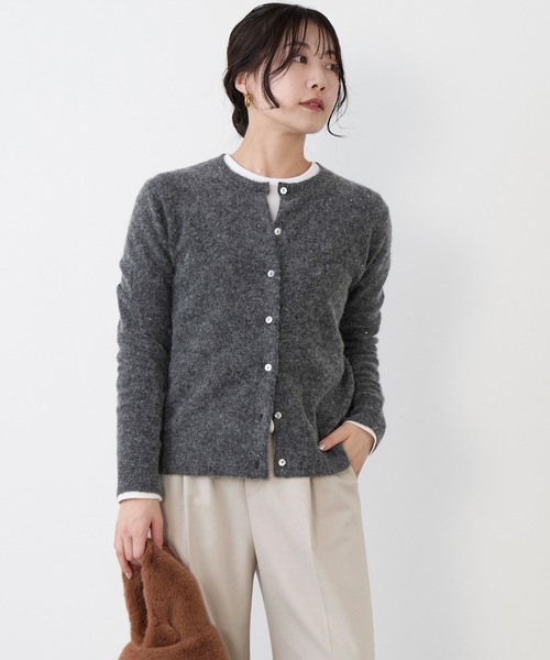 MICA&DEAL（マイカ＆ディール）の「ラメクルーネックカーディガン（カーディガン/ボレロ・レディース・ピンク/チャコールグレー・FREE）」の19枚目の写真