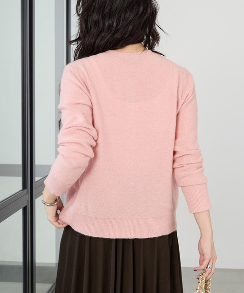 MICA&DEAL（マイカ＆ディール）の「ラメクルーネックカーディガン（カーディガン/ボレロ・レディース・ピンク/チャコールグレー・FREE）」の6枚目の写真