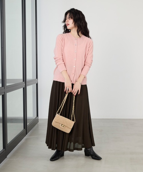 MICA&DEAL（マイカ＆ディール）の「ラメクルーネックカーディガン（カーディガン/ボレロ・レディース・ピンク/チャコールグレー・FREE）」の10枚目の写真