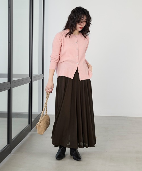 MICA&DEAL（マイカ＆ディール）の「ラメクルーネックカーディガン（カーディガン/ボレロ・レディース・ピンク/チャコールグレー・FREE）」の11枚目の写真