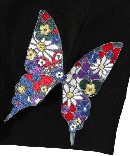 ScoLar（スカラー）の「153784：裾蝶刺繍2wayミニ裏毛カーディガン（カーディガン/ボレロ・レディース・グリーン/ブラック/杢グレー・M）」の19枚目の写真