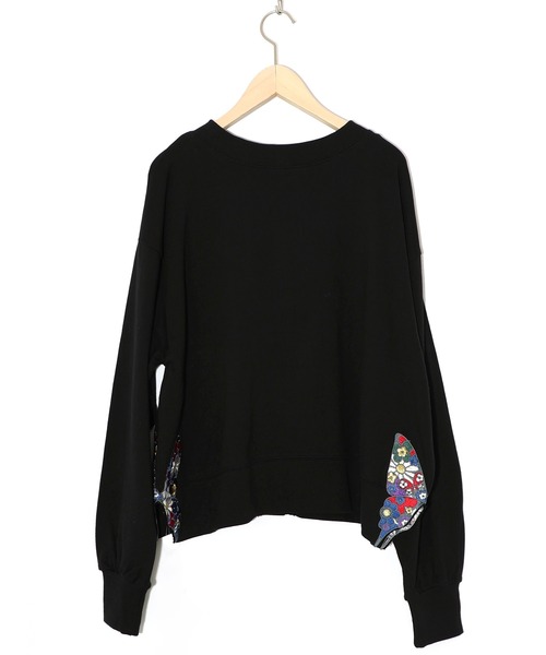 ScoLar（スカラー）の「153784：裾蝶刺繍2wayミニ裏毛カーディガン（カーディガン/ボレロ・レディース・グリーン/ブラック/杢グレー・M）」の18枚目の写真