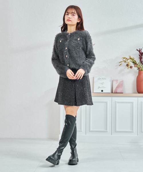 MISCH MASCH(ミッシュマッシュ)の「一部店舗限定 スラントカットストレッチニーハイブーツ(ブーツ・レディース・ブラック・M/L)」の11枚目の写真